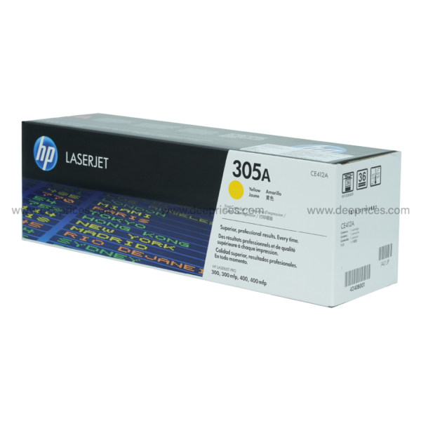 HP 305A CE412A ตลับหมึกโทนเนอร์ สีเหลือง (Original) - Image 4